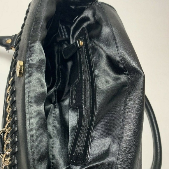 New BEBE Small Black Cross Body Satchel Purse Gold - Picture 4 of 7